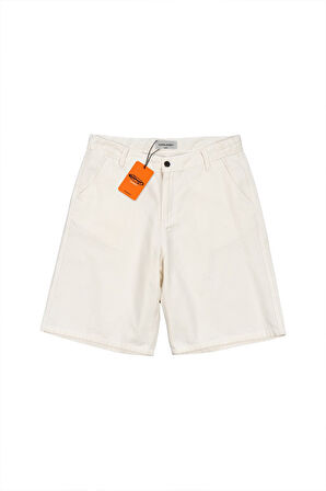 Ekru Gabardin Baggy Jean Erkek Şort Jorts
