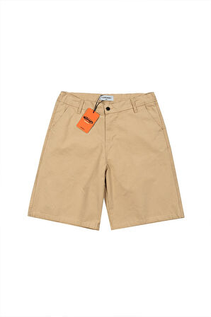 Bej Gabardin Baggy Jean Erkek Şort Jorts