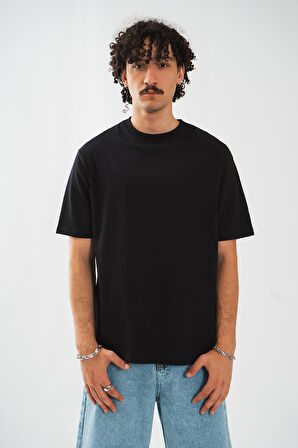 Minimal Urban Oversize Siyah Erkek Tişört