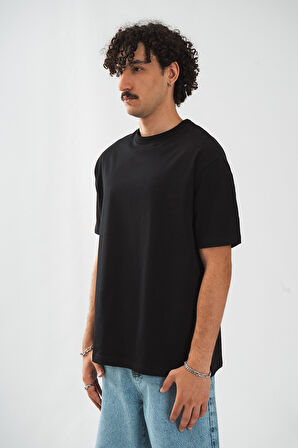 Minimal Urban Oversize Siyah Erkek Tişört
