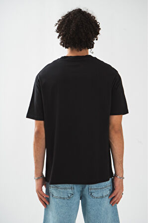 Minimal Urban Oversize Siyah Erkek Tişört