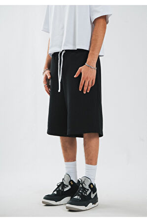 Siyah Oversize Erkek Şort US4356SY