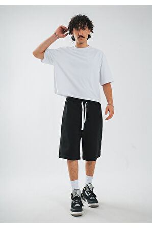 Siyah Oversize Erkek Şort US4356SY