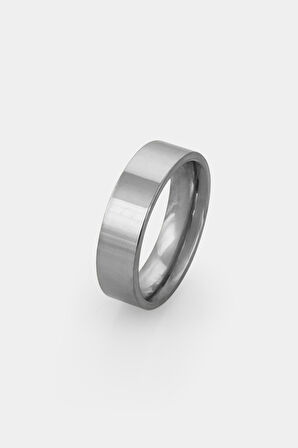 316L Çelik Düz Flat Silver Erkek Yüzük KA1344GM