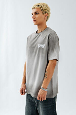 Billionaire Boys Club Washed Erkek Gri Oversize Tişört