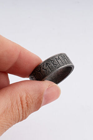 316L Çelik Viking Futhark Erkek Yüzük