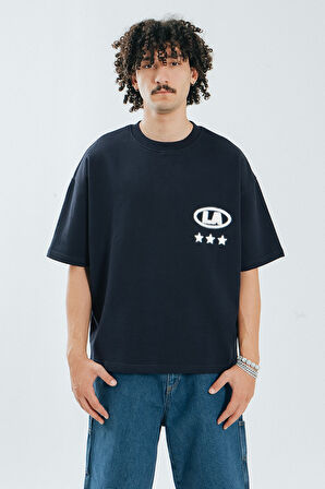 Zara Lacivert Oversize Erkek Tişört