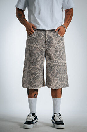 Kamuflaj  Baggy Denim Urban Jort Erkek Şort