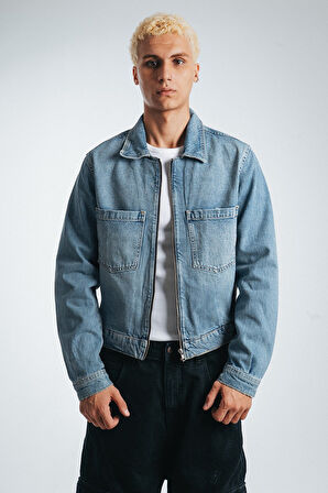 Rhude Crop Denim Erkek Ceket