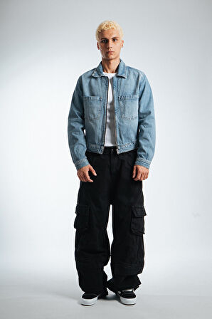 Rhude Crop Denim Erkek Ceket