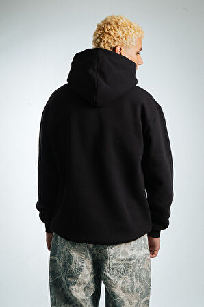 Siyah Urban Ghost Oversize Erkek Sweatshirt