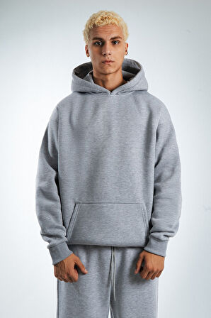 Gri Urban Ghost Oversize Erkek Sweatshirt