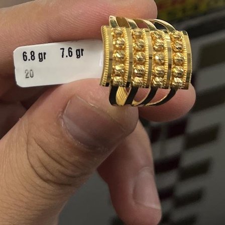 22 Ayar Altın Yüzük Kaburga Modern Tasarım 6.80gr 20 Numara Kadın Hediye