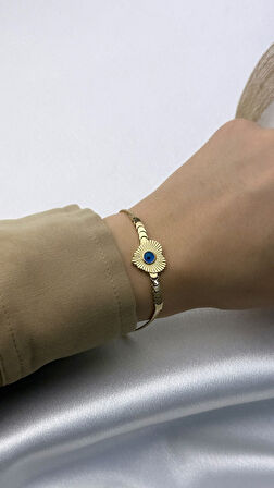 İtalyan Zincir Kalp Figürlü Altın Bileklik