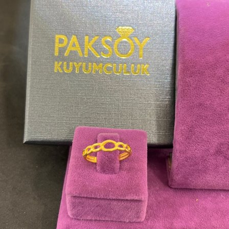 22 Ayar Altın Yüzük Samanyolu Özel Tasarım 1.86gr 16 Numara Kadın Paksoy Hediye