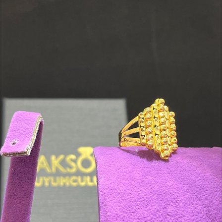22 Ayar Altın Yüzük Dorikalı Sıralı Model 5.34gr 18 Numara Kadın Hediye