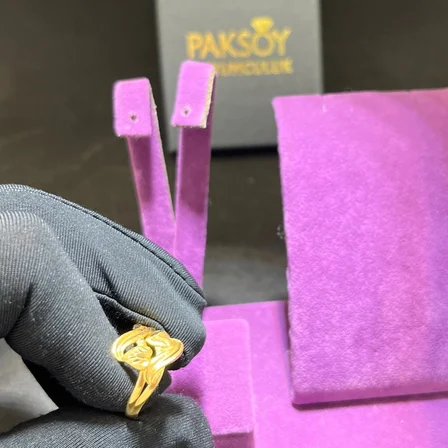 22 Ayar Altın Yüzük Desenli Sıralı Model 3.40gr 17 Numara Kadın Paksoy Hediye