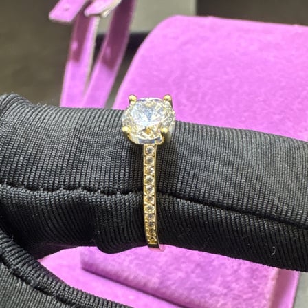 14 Ayar Altın Yüzük tek taş 1.53gr 16 Numara Kadın Hediye