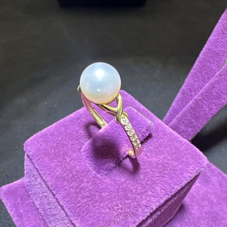 14 Ayar Altın Yüzük incili 1.66gr 15 Numara Kadın Hediye
