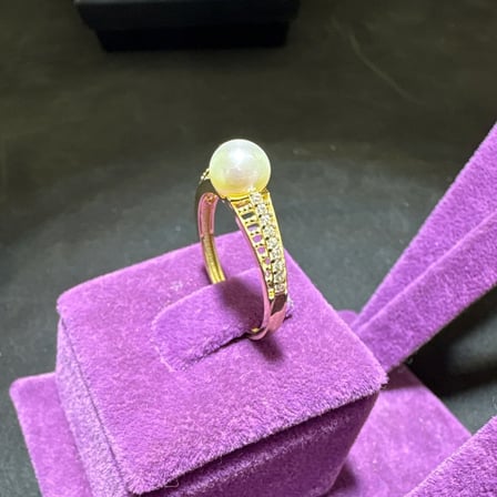 14 Ayar Altın Yüzük incili 2.33gr 15 Kadın Hediye
