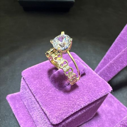 14 Ayar Altın Yüzük tek taş 2.42gr 12 Numara Kadın Hediye