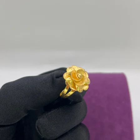Paksoy 22 Ayar Güllü Dorika Tasarım Altın Yüzük 5.39 gr Taşsız