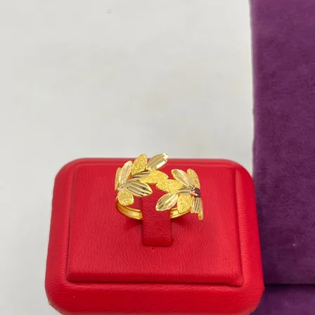 22 Ayar Altın Yüzük Başak Yaldızlı Kalemli 3.40gr 20 Kadın Hediye