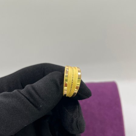 22 Ayar Altın Yüzük Hasır Kalemli Yaldızlı 3.21gr 19 Kadın Hediye