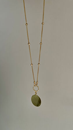 Dorika Toplu Altın Plakalı Kolye