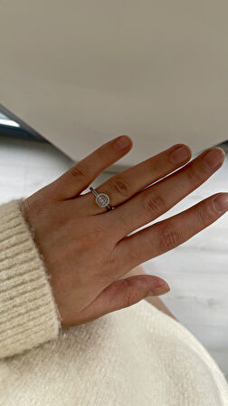 Tektaş Beyaz Altın Yüzük