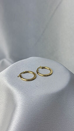 Yassı Altın Halka Küpe