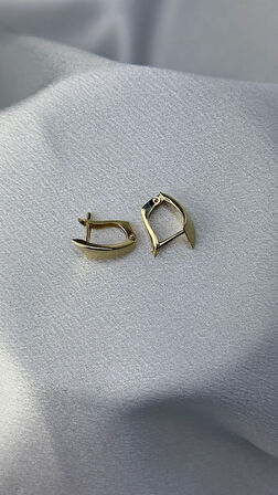 Kalın J Model Altın Küpe