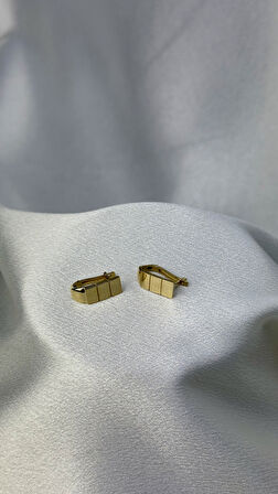 Aynalı Parlak J Model Altın Küpe