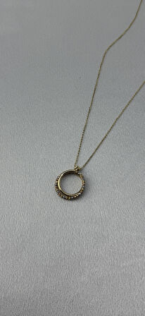 Halka Figürlü Dorika Toplu Altın Kolye