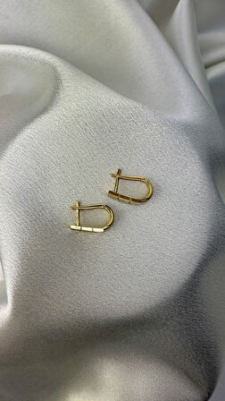 Kesik Altın Plakalı Küpe