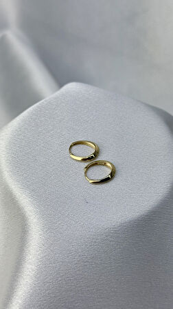 Kalın Elips Model Altın Küpe