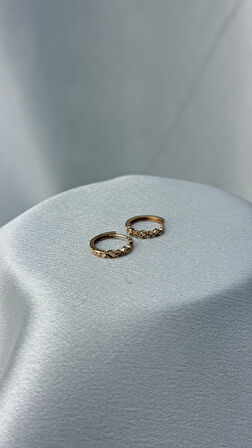 Rose Renk Altın Halka Küpe