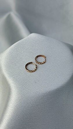 Rose Renk Altın Halka Küpe