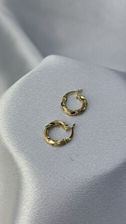 Burgu Model Altın Halka Küpe