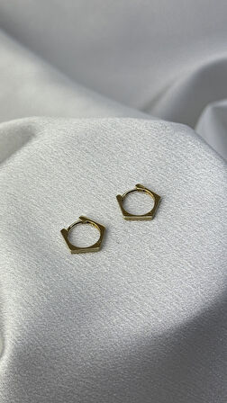 Beşgen Altın Küpe