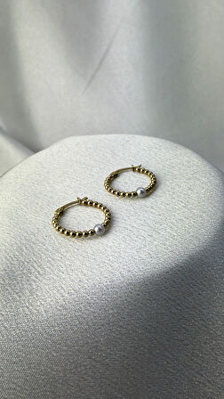 Top Figürlü Altın Halka Küpe