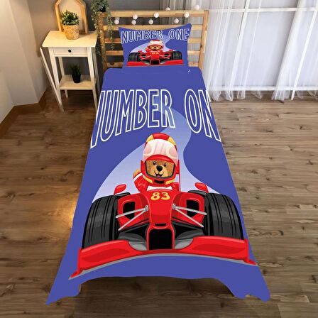 formula one car Desenli Yatak örtüsü ve yastık kılıfı 2li takımı
