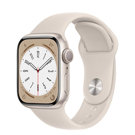 Apple Watch Seri 8 41mm (GPS) Alüminyum Kasa Yıldız Işığı - Yenilio Yenilisi - A Kalite - MNP63TU/A