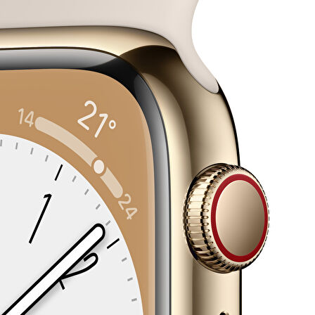Apple Watch Seri 8 41mm (GPS + Cellular) Paslanmaz Çelik Kasa Altın MNJC3TU/A - Yenilio Yenisi