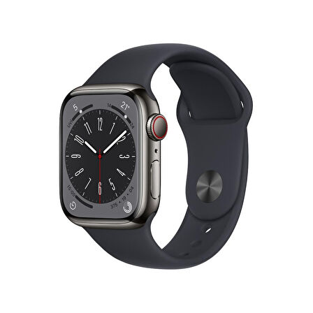 Apple Watch Seri 8 45mm (GPS + Cellular) Paslanmaz Çelik Kasa Grafit MNKU3TU/A - Yenilio Yenisi