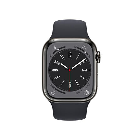 Apple Watch Seri 8 45mm (GPS + Cellular) Paslanmaz Çelik Kasa Grafit MNKU3TU/A - Yenilio Yenisi