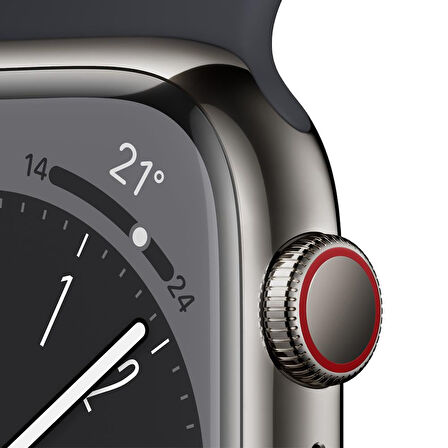 Apple Watch Seri 8 45mm (GPS + Cellular) Paslanmaz Çelik Kasa Grafit MNKU3TU/A - Yenilio Yenisi