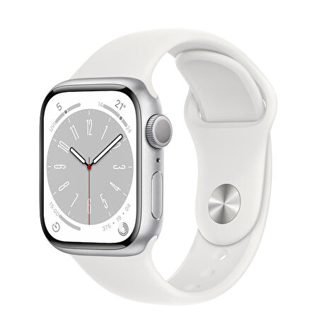Apple Watch Seri 8 41mm (GPS) Alüminyum Kasa Gümüş - Yenilio Yenilisi - A Kalite - MP6K3TU/A