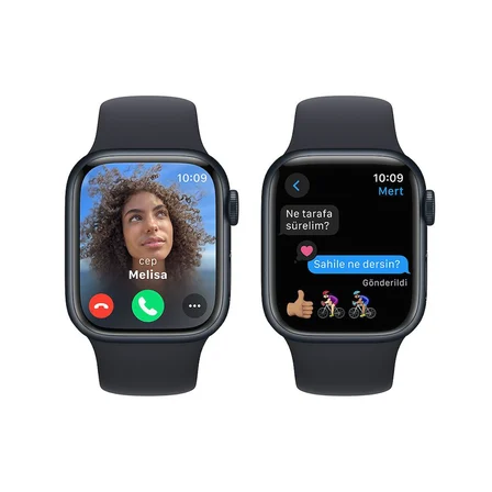 Apple Watch Seri 9 (GPS) 41 mm Gece Yarısı Alüminyum Kasa ve Gece Yarısı Spor Kordon M/L MR8X3TU/A - Yenilio Yenisi