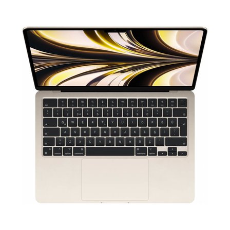 MacBook Air (M2, 2022) Apple M2 8 CPU 8 GPU 16 GB Ram 256 GB SSD Yıldız Işığı MC7W4TU/A - A Kalite